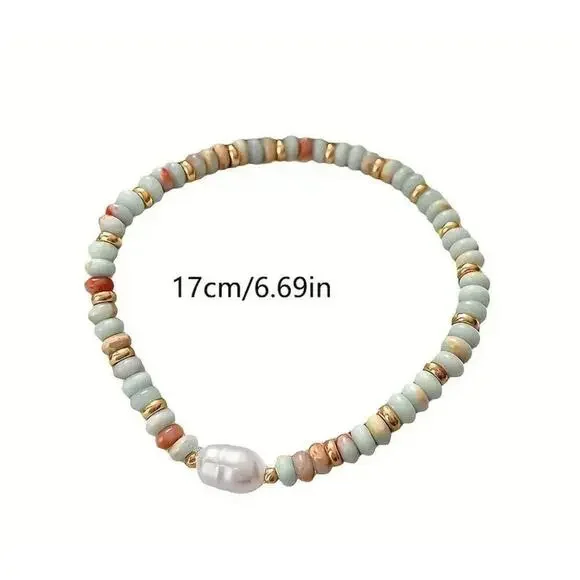 Stainless steel Pearl And Beaded Collar Necklace SET Womens - Picture 10 of 10